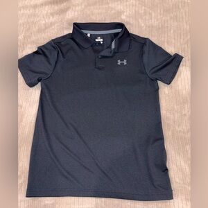 Under Armour Boys Black Polo with Subtle Logo Size Medium